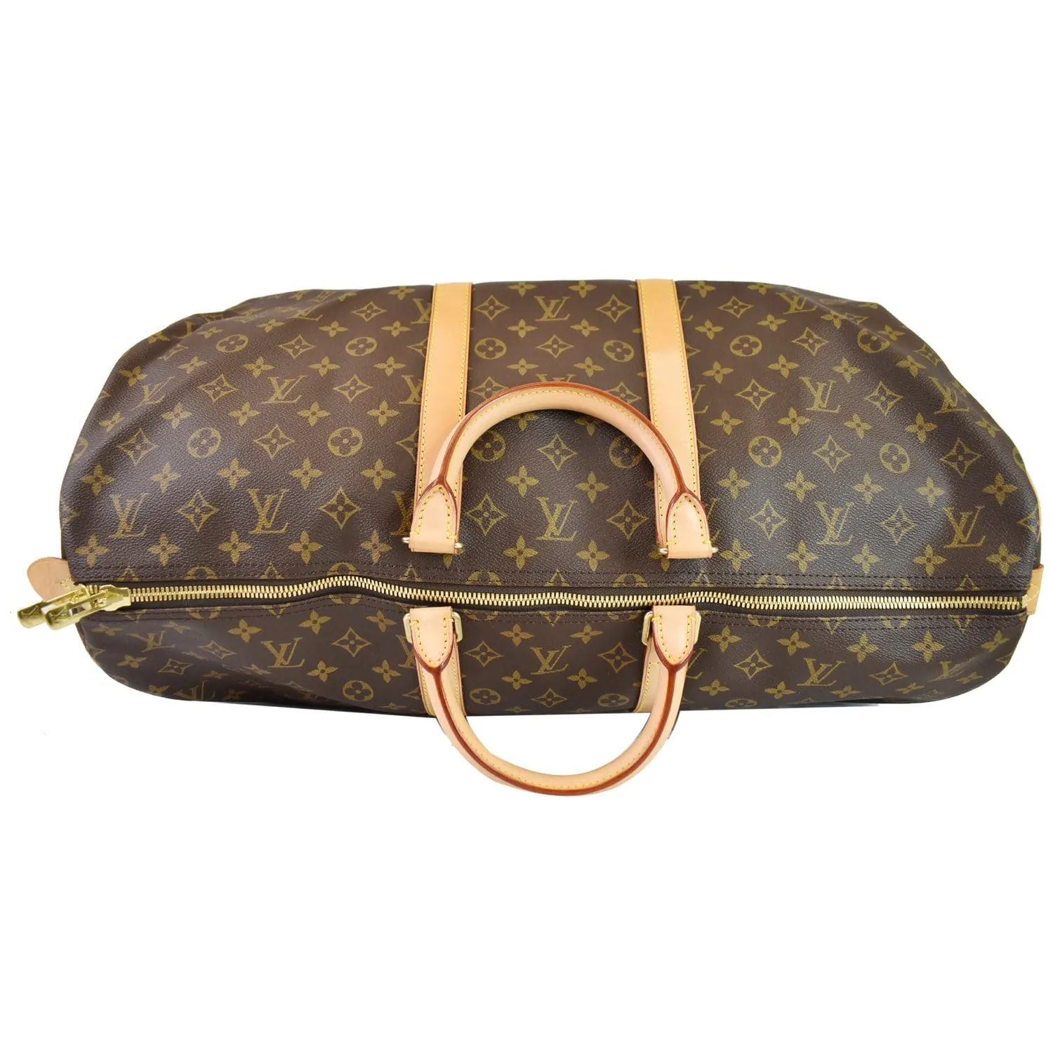 LOUIS VUITTON Keepall 55 Monogram Canvas Travel Bag Brown