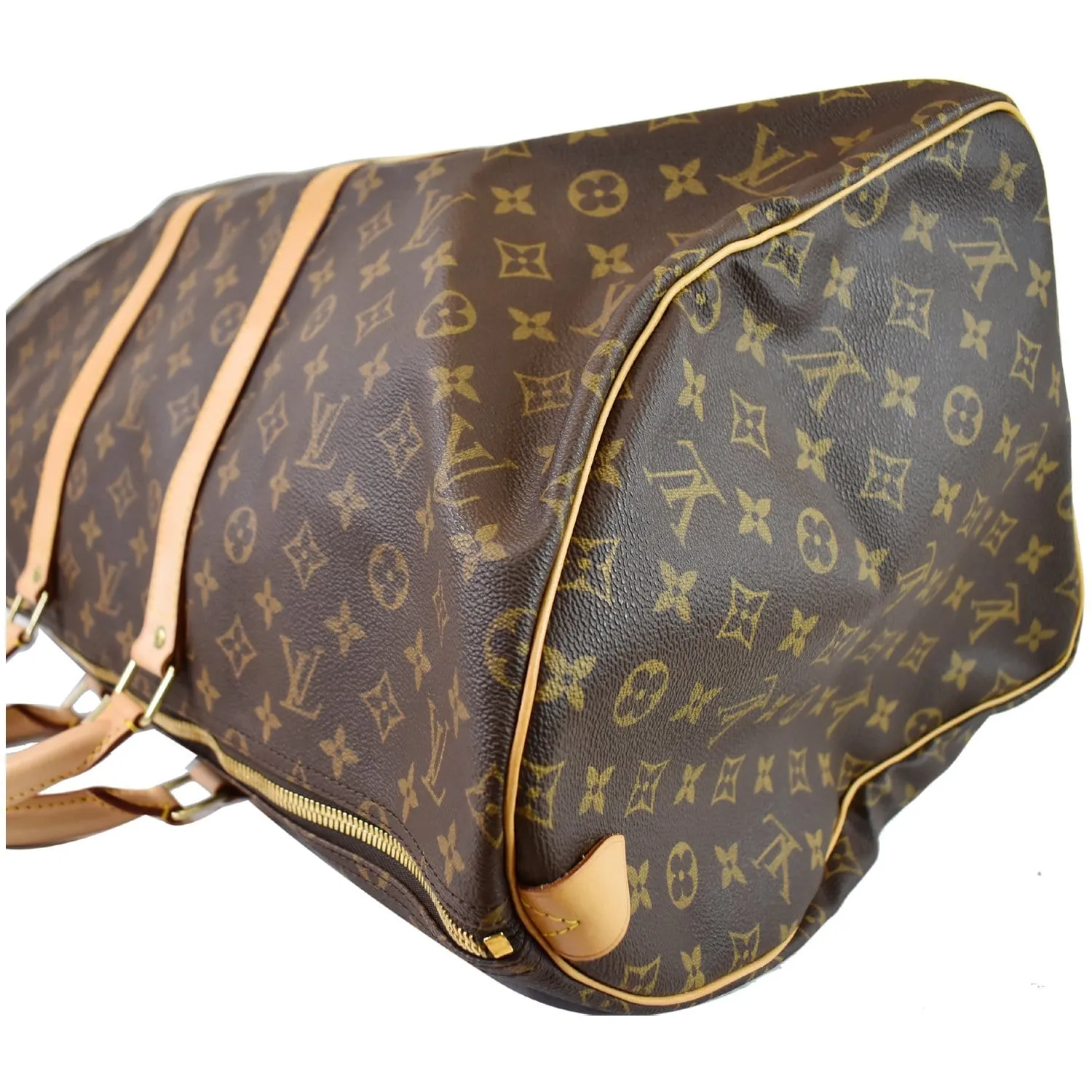LOUIS VUITTON Keepall 55 Monogram Canvas Travel Bag Brown