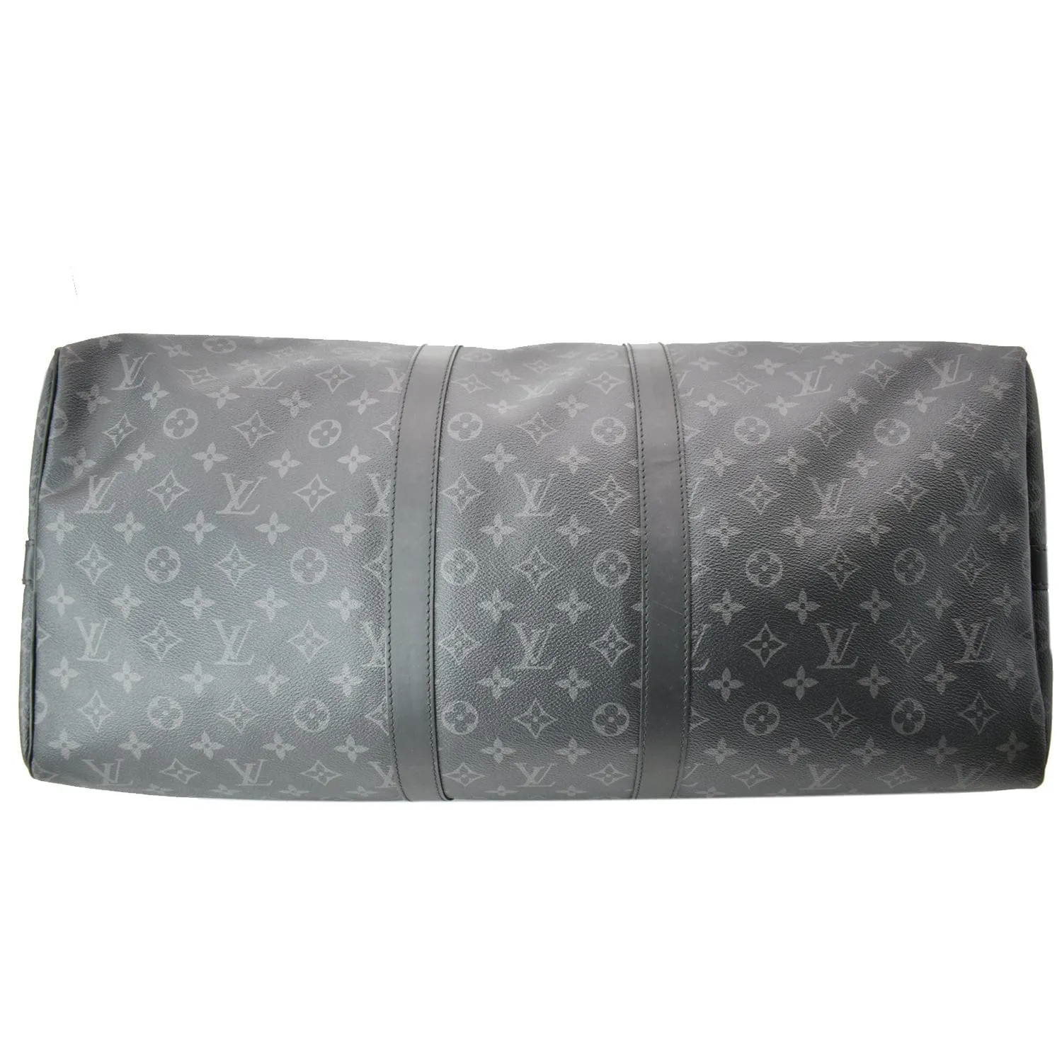 LOUIS VUITTON Keepall Bandouliere 55 Monogram Eclipse Travel Bag Black