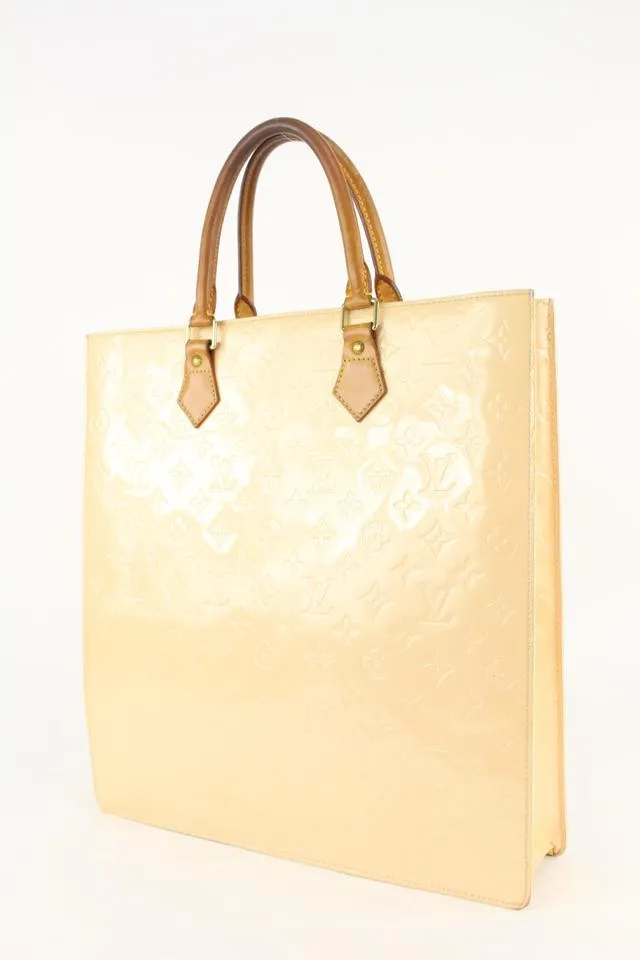 Louis Vuitton Rare Special Order Perle Monogram Vernis Sac Plat Tote 113lv32