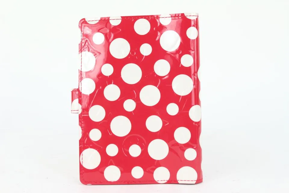 Louis Vuitton Red Kusama Vernis Infinity Dot Pumpkin Small Ring Agenda PM 252lv15