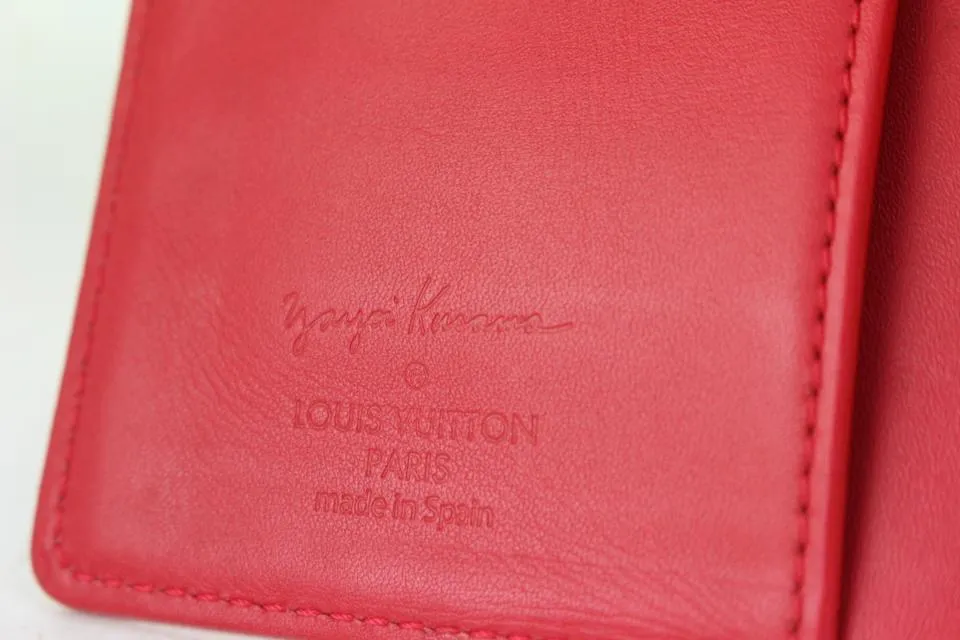 Louis Vuitton Red Kusama Vernis Infinity Dot Pumpkin Small Ring Agenda PM 252lv15