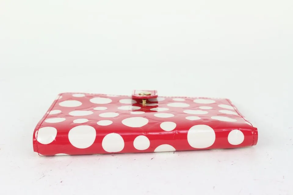 Louis Vuitton Red Kusama Vernis Infinity Dot Pumpkin Small Ring Agenda PM 252lv15