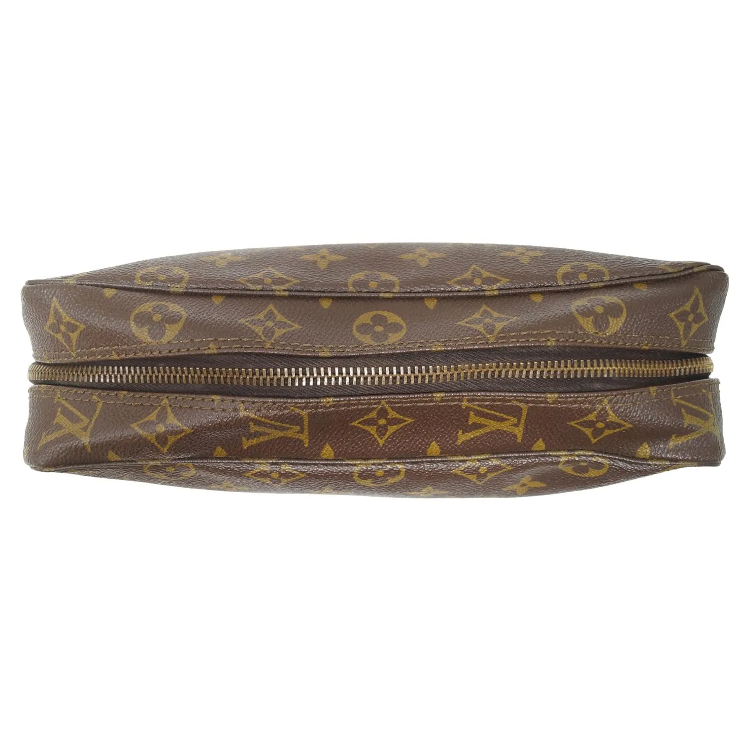 LOUIS VUITTON Trousse Toilette 28 Monogram Canvas Cosmetic Pouch Brown
