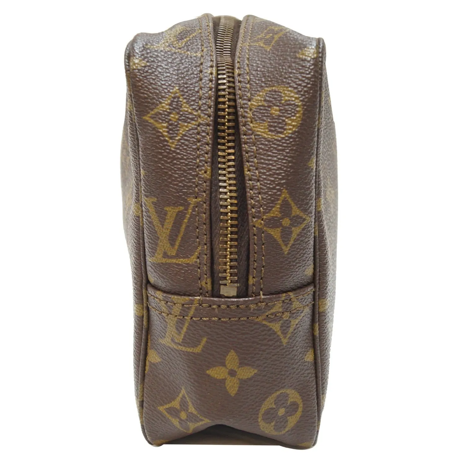 LOUIS VUITTON Trousse Toilette 28 Monogram Canvas Cosmetic Pouch Brown