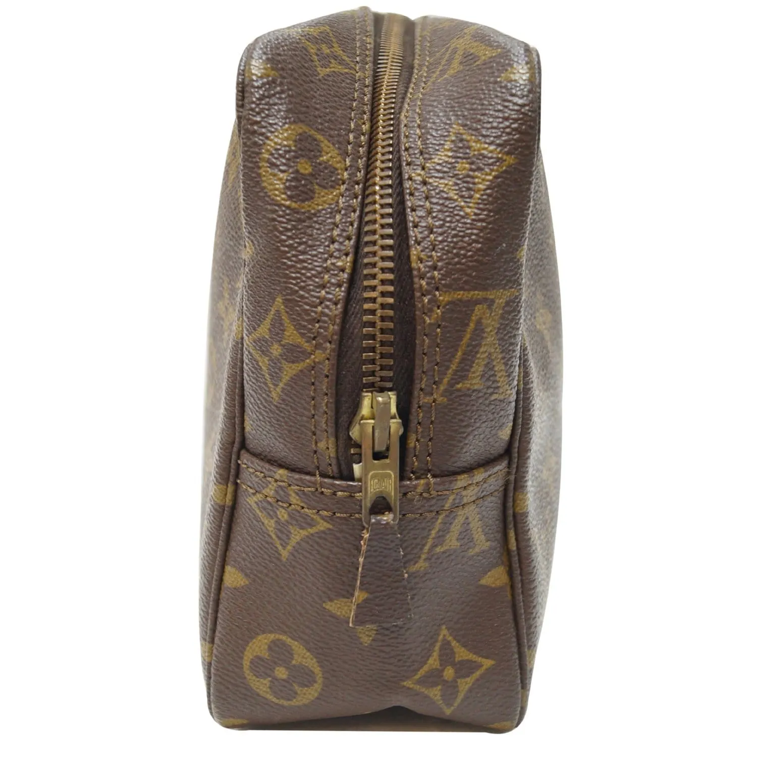 LOUIS VUITTON Trousse Toilette 28 Monogram Canvas Cosmetic Pouch Brown