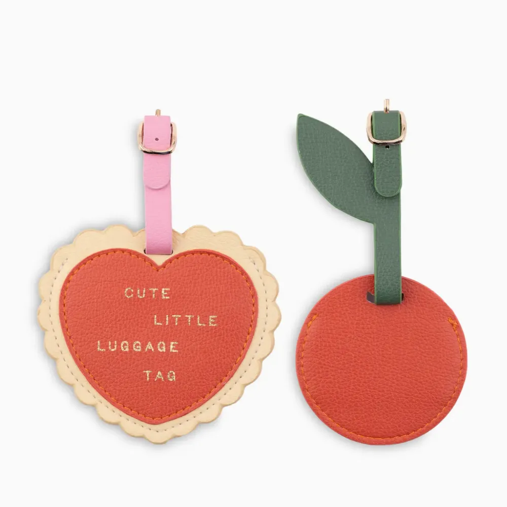 Luggage Tag Set | Heart and Cherry
