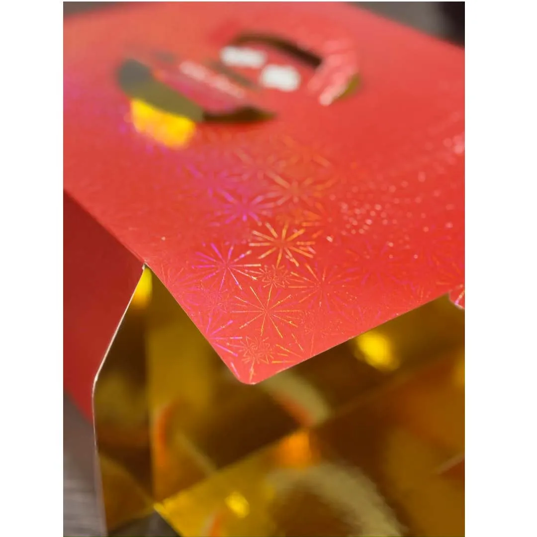 Luxury Bakery Box | Laser Coated | Inside Gold | 400g | 4-Piece | Square | Bakery and Dessert | Customizable
