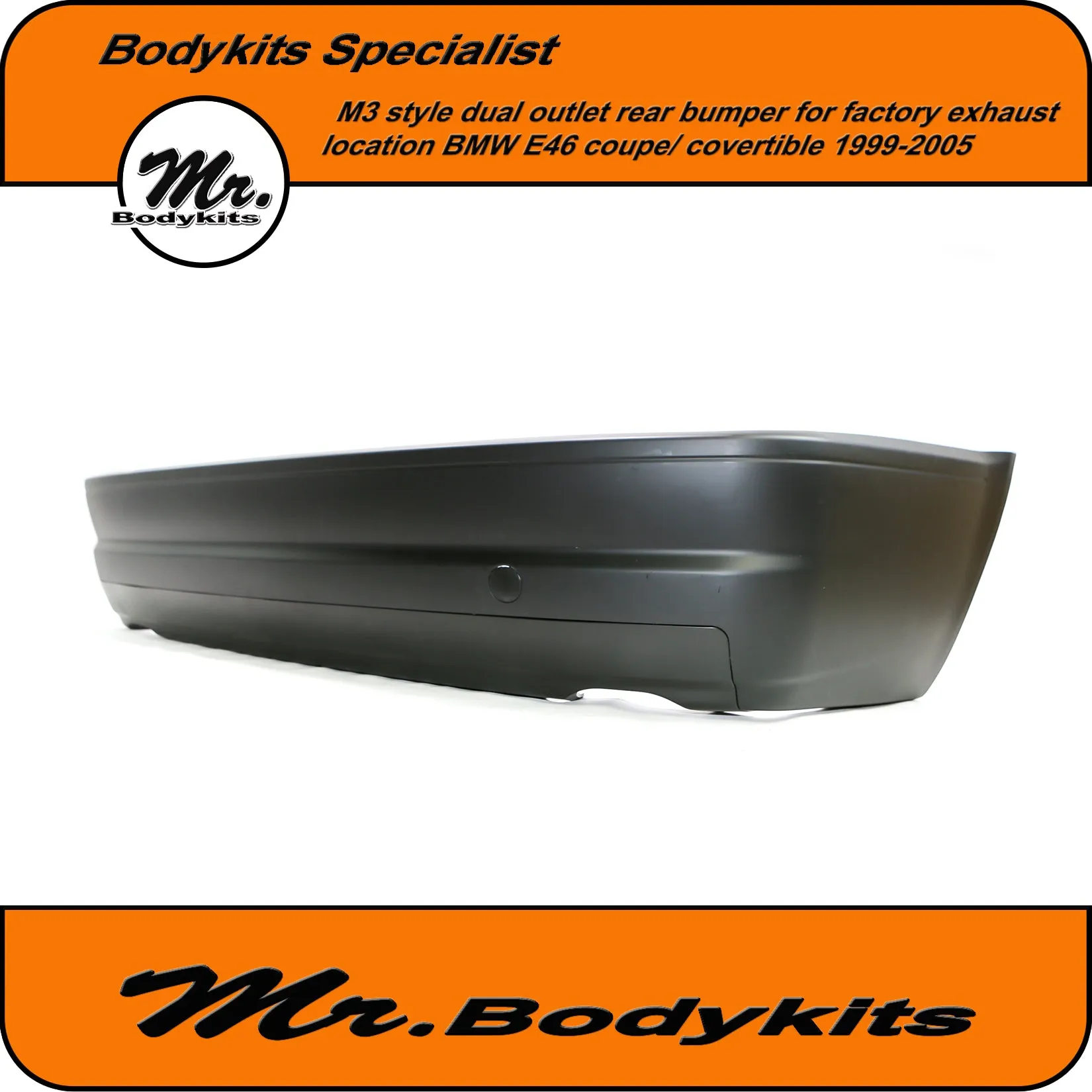 M3 Style With Factory Exhaust Location Rear Bumper Suit BMW E46 2D Coupe / Convertible 99-05