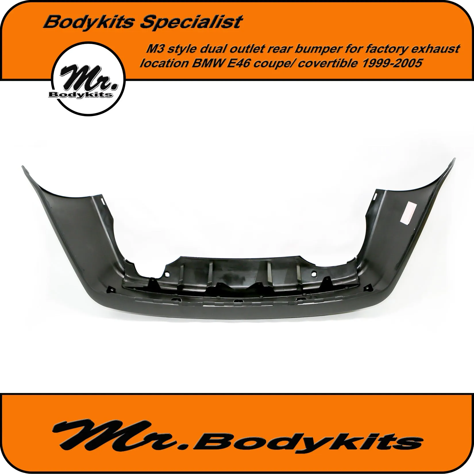 M3 Style With Factory Exhaust Location Rear Bumper Suit BMW E46 2D Coupe / Convertible 99-05