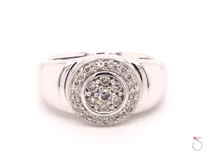 Men's Diamond Halo Ring in 14k  White Gold