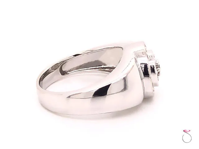 Men's Diamond Halo Ring in 14k  White Gold