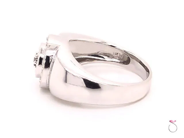 Men's Diamond Halo Ring in 14k  White Gold
