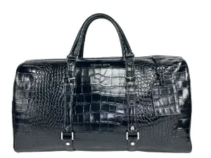 Michael Kors Bedford Travel XL Embossed Duffle Bag Weekender Black