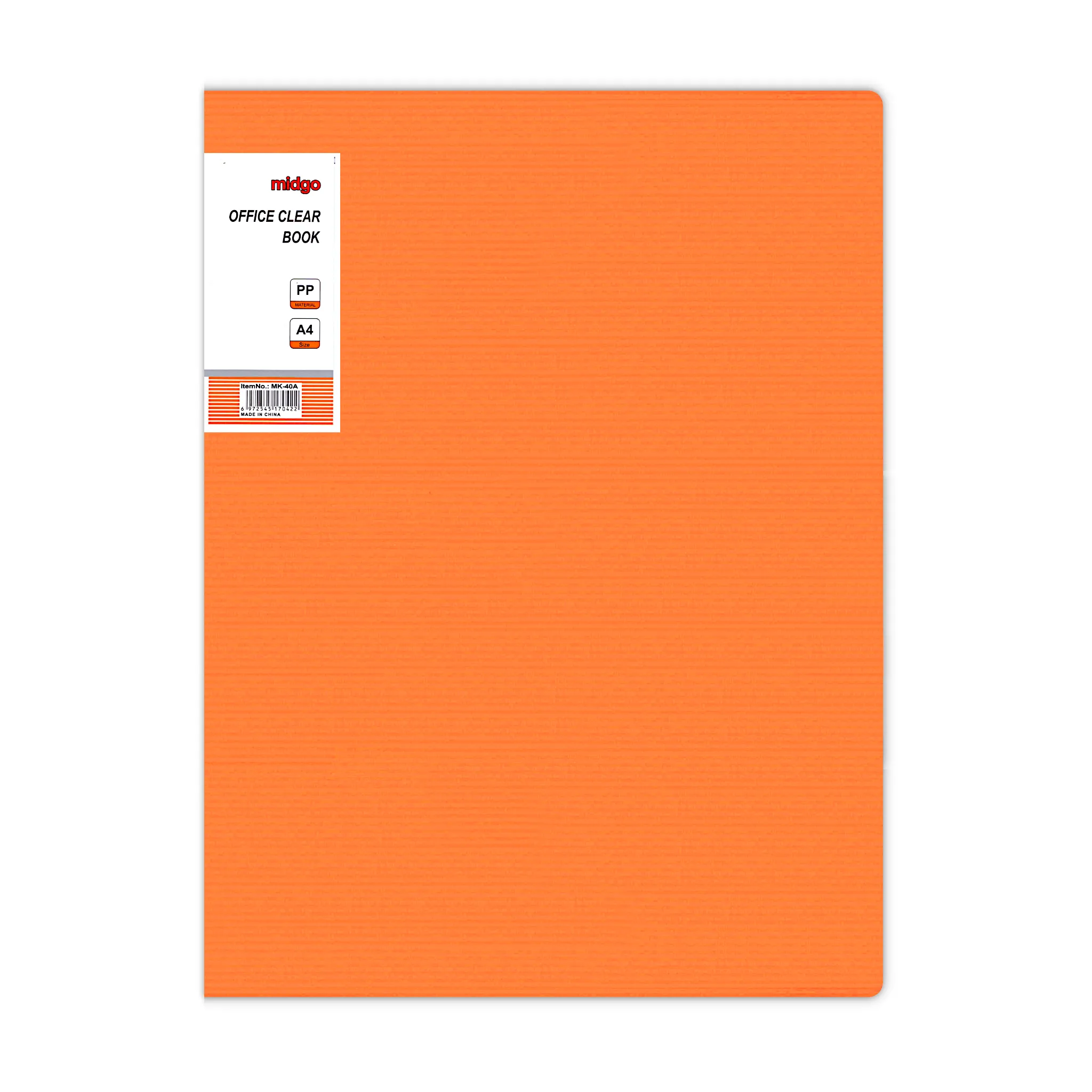 Midgo Display Book 20 Fixed Pocket Fluorescent Colors A4