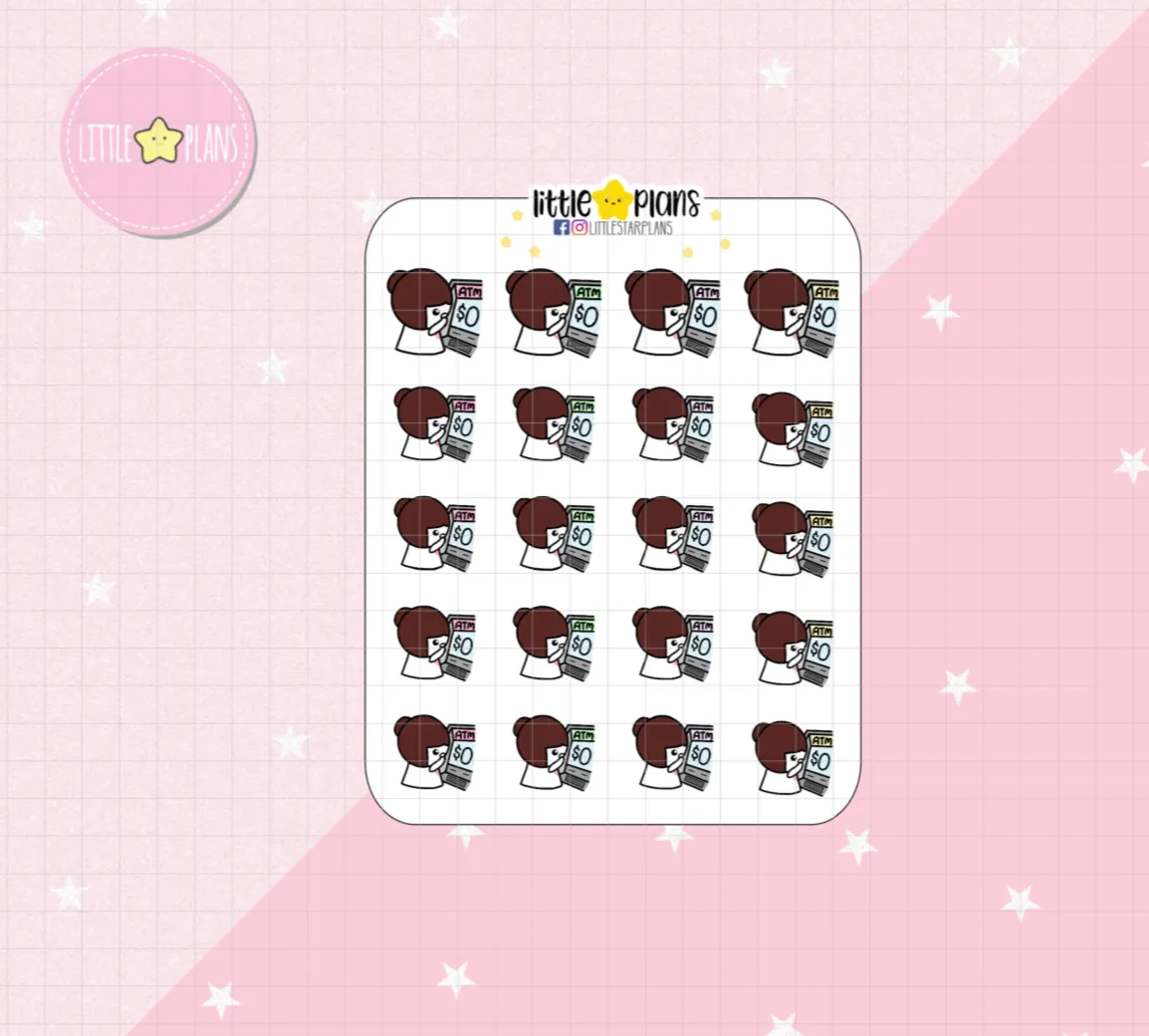 Mimi ATM, Withdraw Money, Spend Money, Budget Planner Stickers (M146)