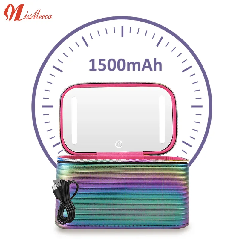 Mini Compact Espejo Decorativo Espejo Con Luz Led Cosmetic Case