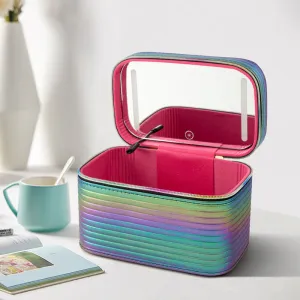 Mini Compact Espejo Decorativo Espejo Con Luz Led Cosmetic Case
