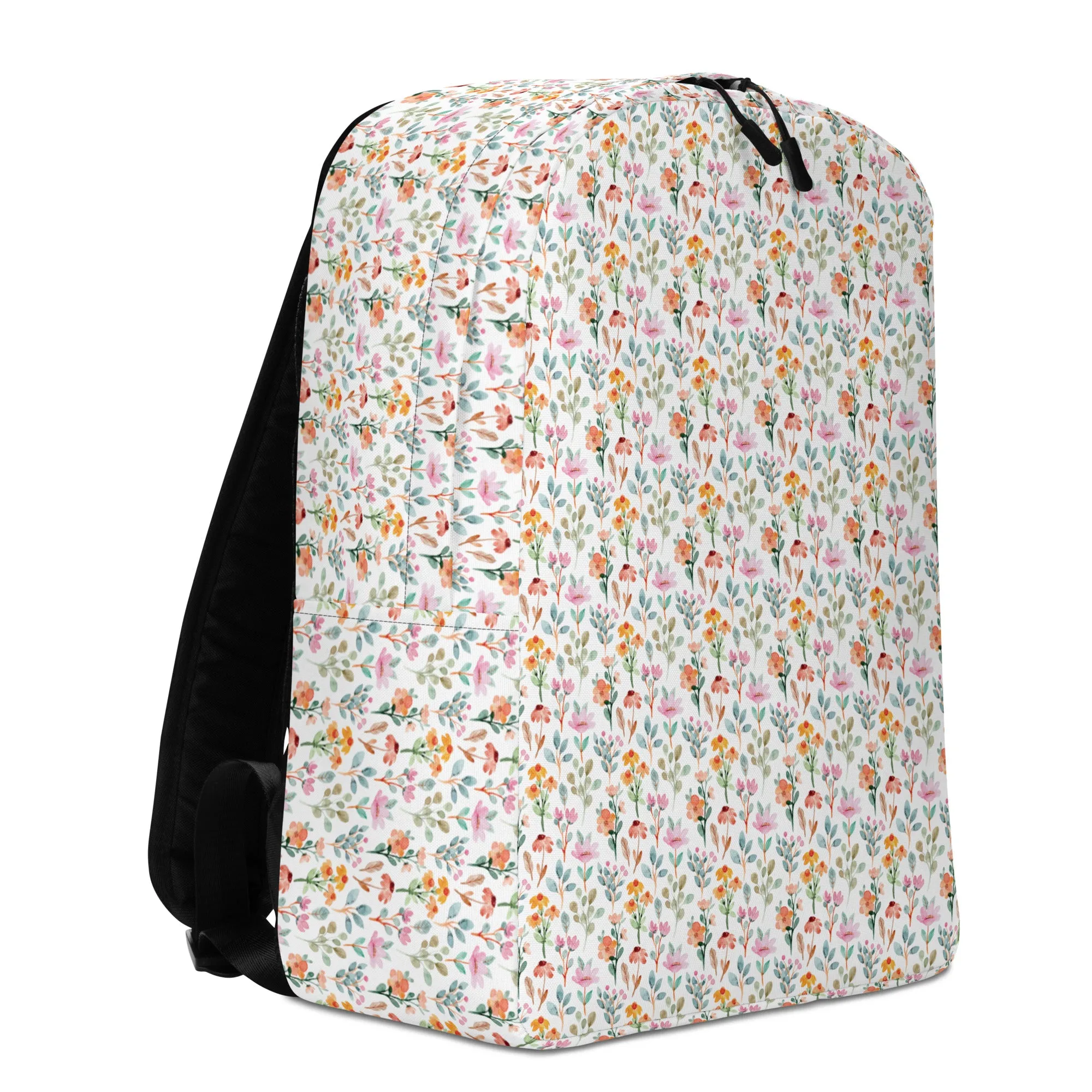 Minimalist Backpack - flower pattern - print on demand