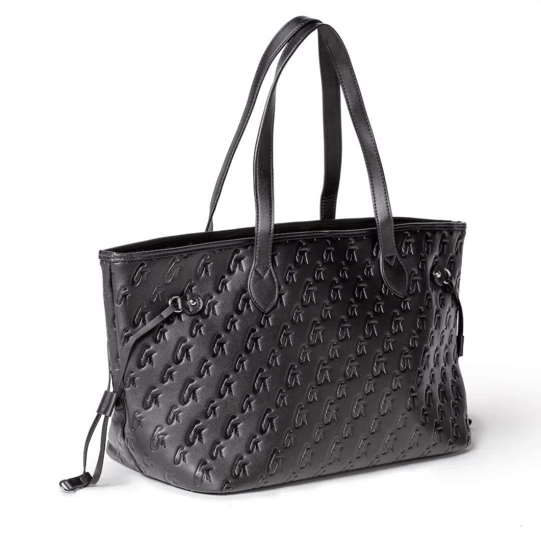 MONOGRAM GLAM TOTE - BLACK BLACK