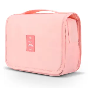 Mossio Hanging Toiletry Bag - Large Cosmetic Makeup Travel Organizer for Men & Women with Sturdy Hook (Light Pink)