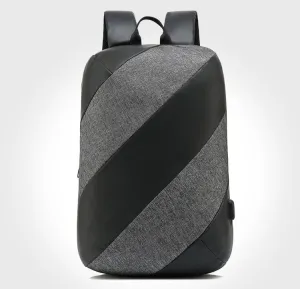 Multi-function Waterproof Grey Backpack With USB Port
