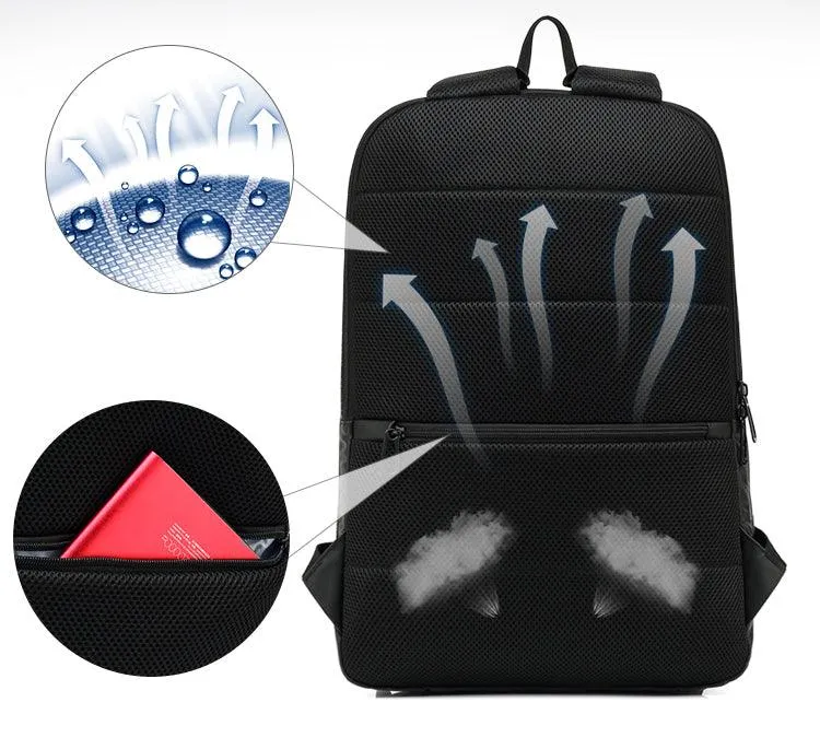 Multi-function Waterproof Grey Backpack With USB Port
