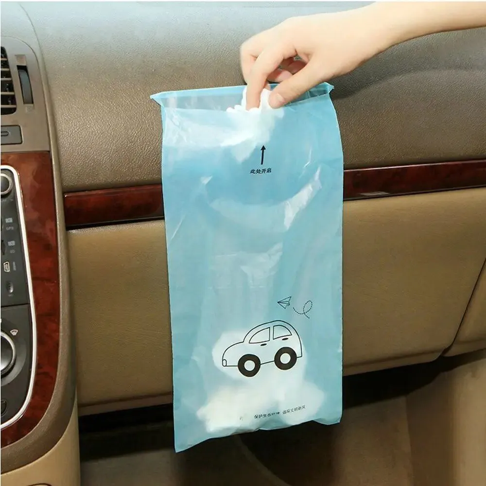Multi-Use Disposable Auto Trash Bags - 50pcs Adhesive Car Garbage Bin Organizers