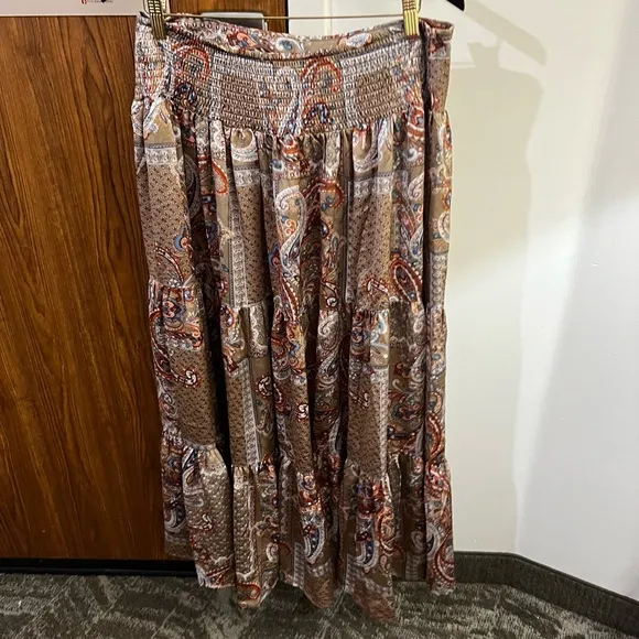 Natural Life Hanna Convertible Maxi Skirt Paisley Print Maxi Skirt XL