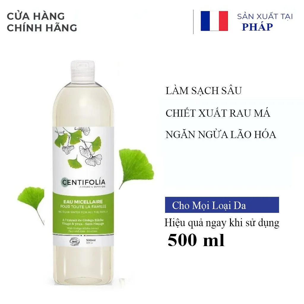 Nước Tẩy Trang Rau Má Centifolia Eau Micellaire 500ml