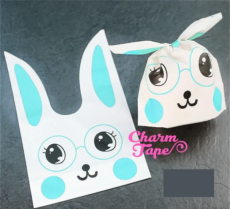 Nerdy Rabbit Bunny Bags // Cello Bags // Party Bags Set of 25bags CB30