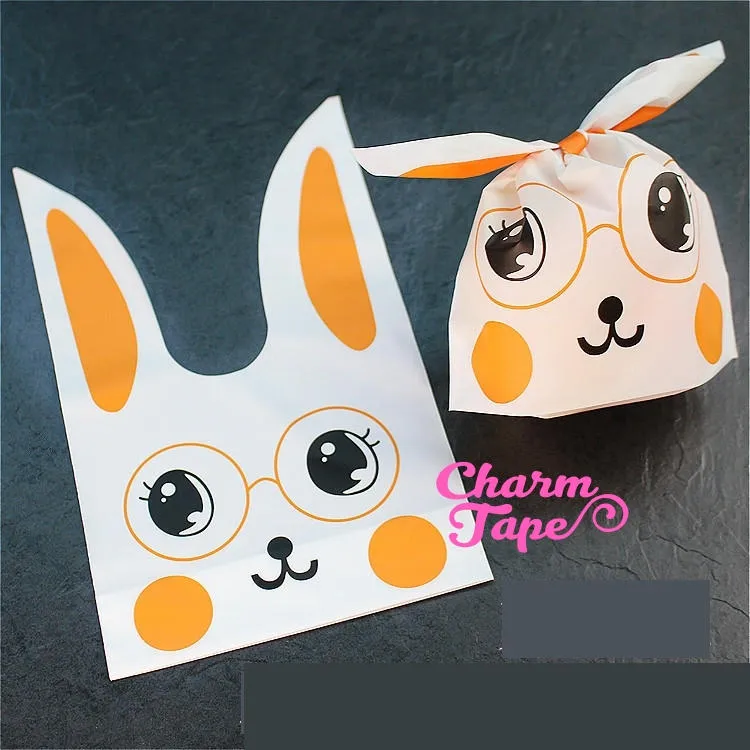 Nerdy Rabbit Bunny Bags // Cello Bags // Party Bags Set of 25bags CB30