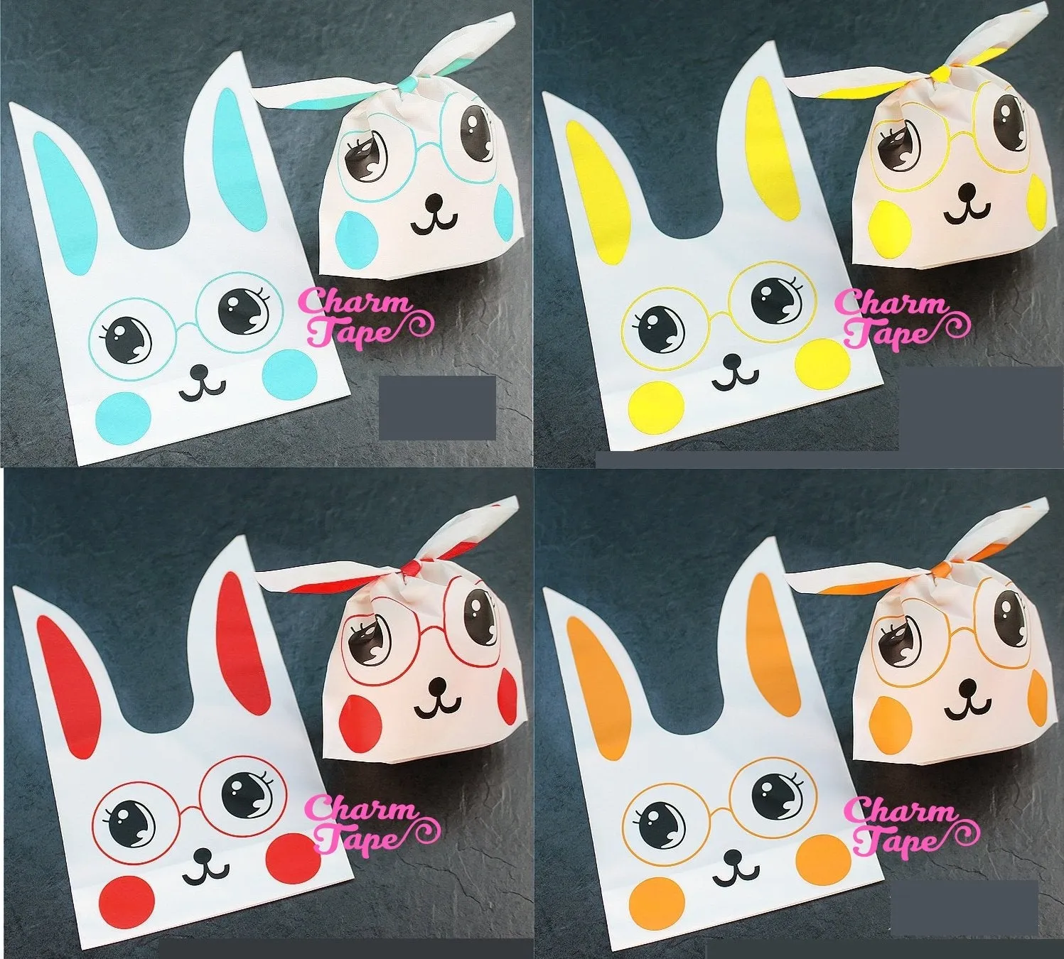 Nerdy Rabbit Bunny Bags // Cello Bags // Party Bags Set of 25bags CB30