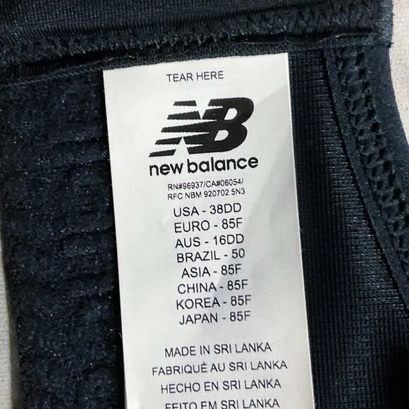 New Balance Womens Sports Bra sz 38DD new nwt Convertible Straps High Impact Bra
