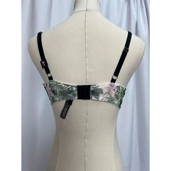 NEW! Victoria's Secret Push-up Bra Floral Chain Link Trim Straps Size 36C