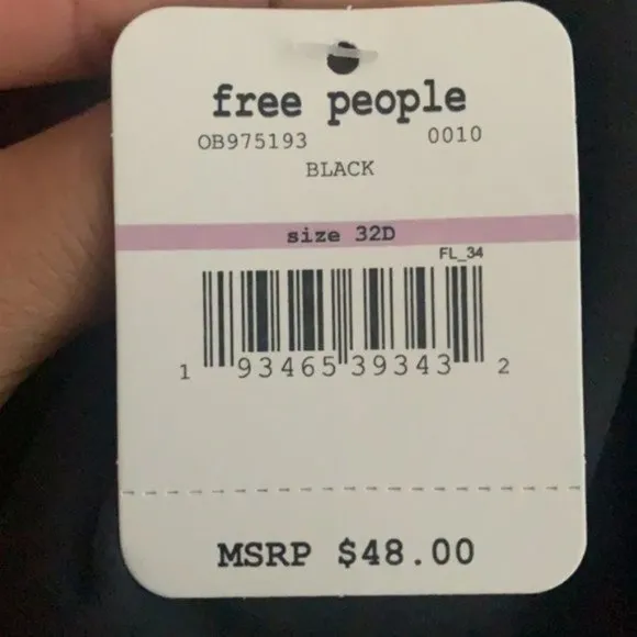 NWT Free People X Revolve Ari Black Bra