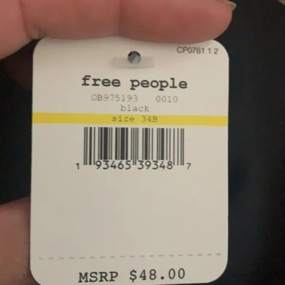 NWT Free People X Revolve Ari Black Bra