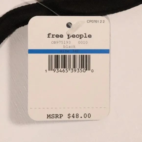 NWT Free People X Revolve Ari Black Bra