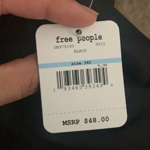 NWT Free People X Revolve Ari Black Bra