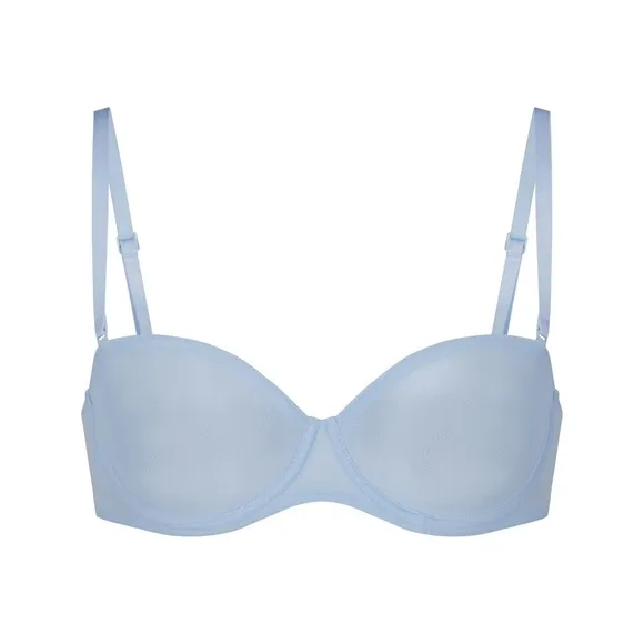 NWT SKIMS Ultrafine Mesh Strapless Underwire Bra Limited Edition in Glacier 34A