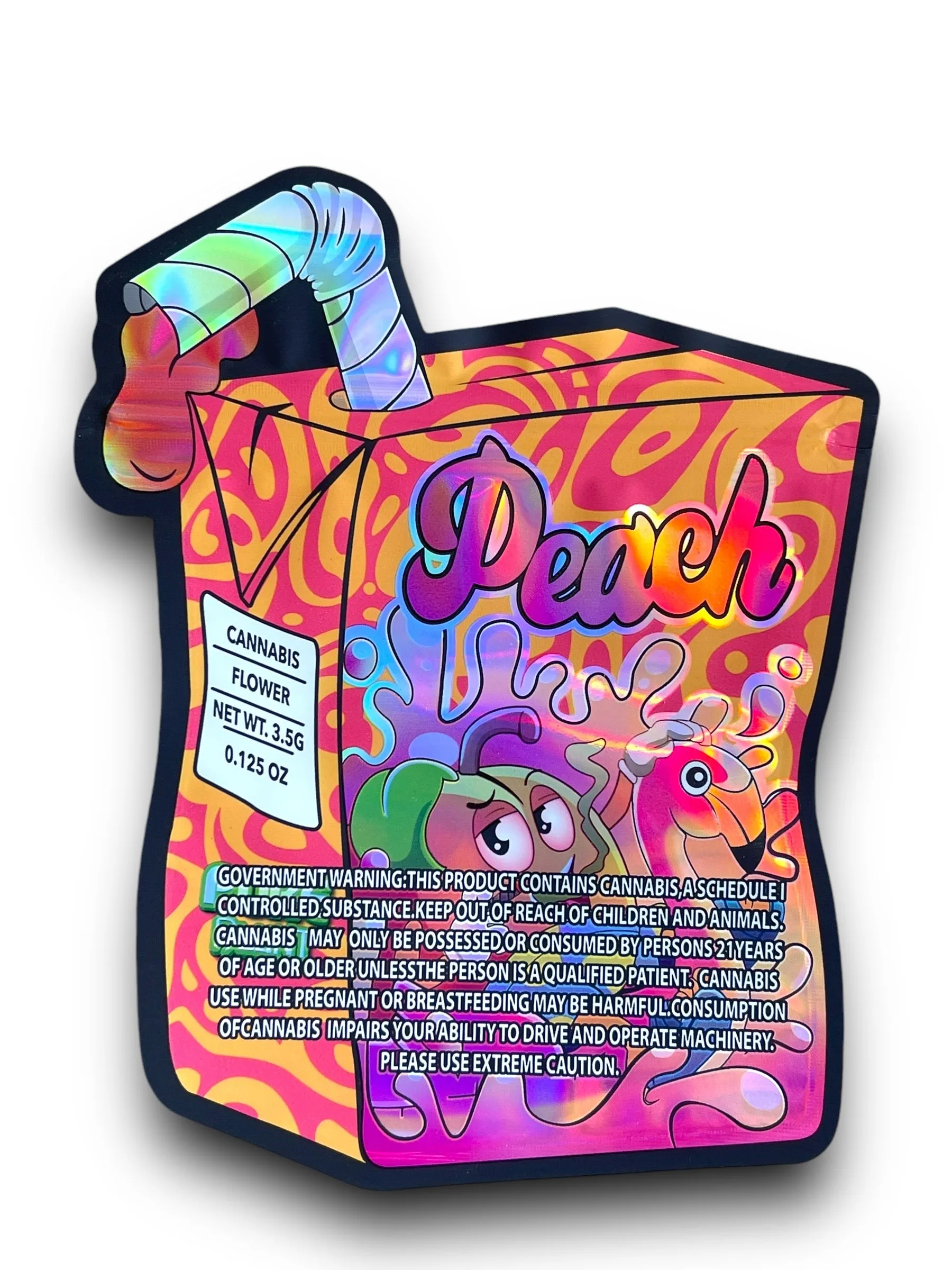 Peach Mylar Bag 3.5 Grams