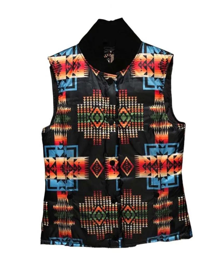 Pendleton Reversible Down Elk Point Vest Chief Joseph Pattern