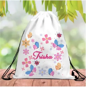 Personalised Butterfly Drawstring Bag