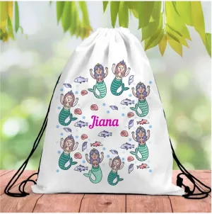 Personalised Mermaid Drawstring Bag