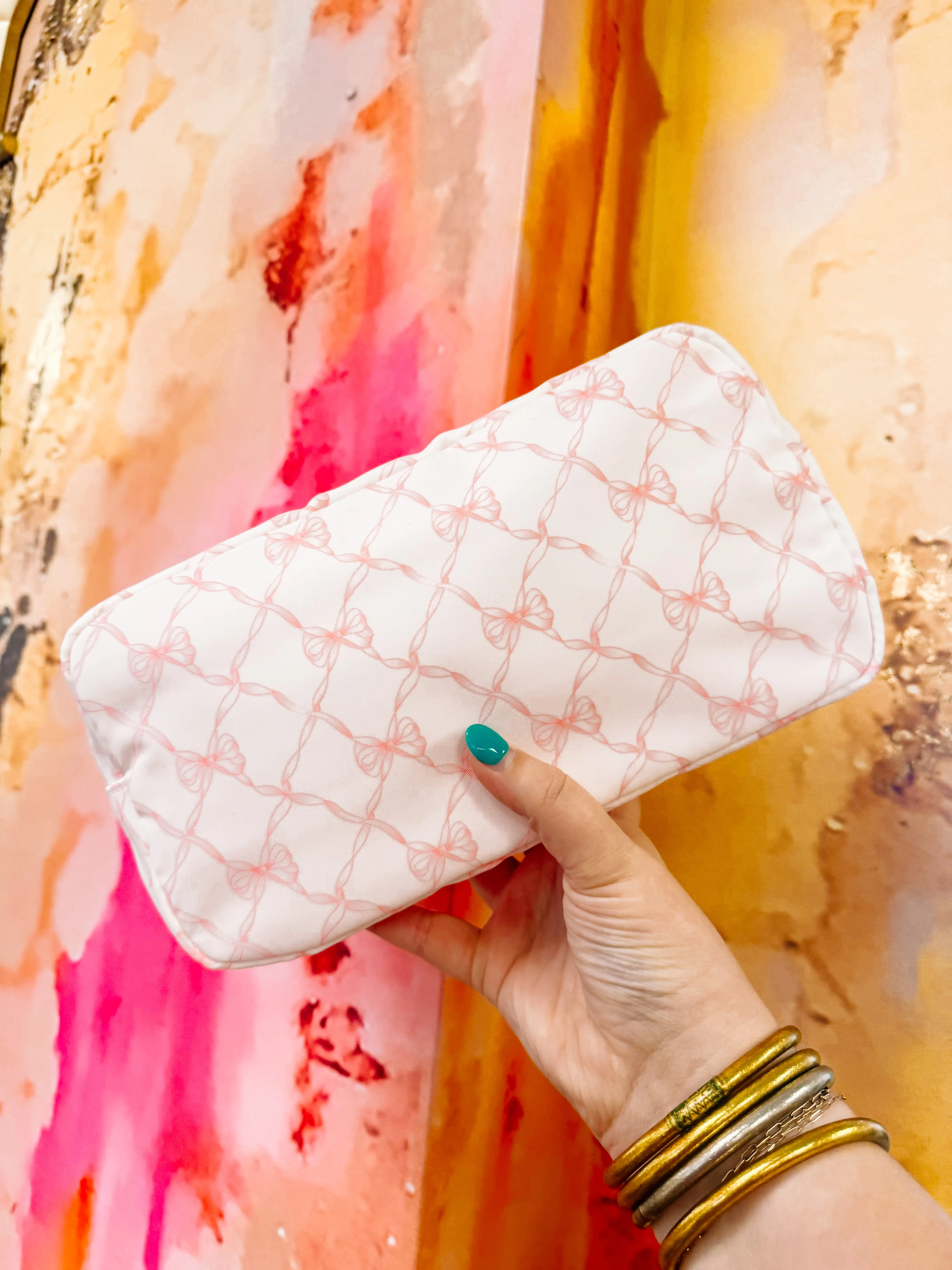 Pink Bow Cosmetic Bag: Small