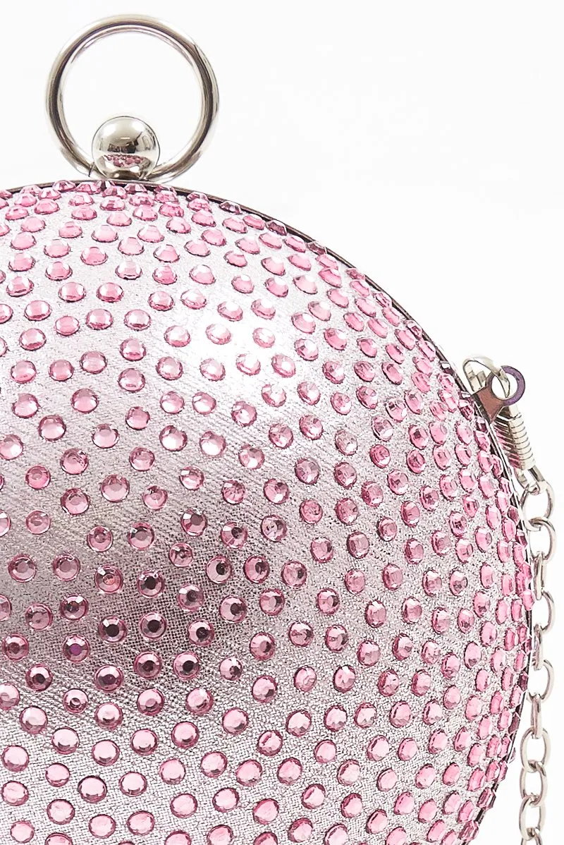 Pink Diamante Sphere Bag - Tayla