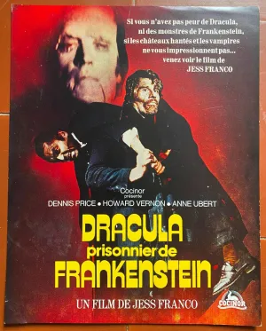 Plaquette DRACULA PRISONNIER DE FRANKENSTEIN Jess Franco DENNIS PRICE