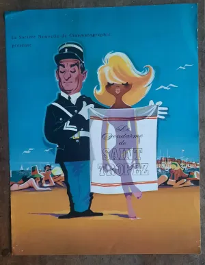 Plaquette LE GENDARME DE SAINT-TROPEZ Genevieve Grad LOUIS DE FUNES 1964