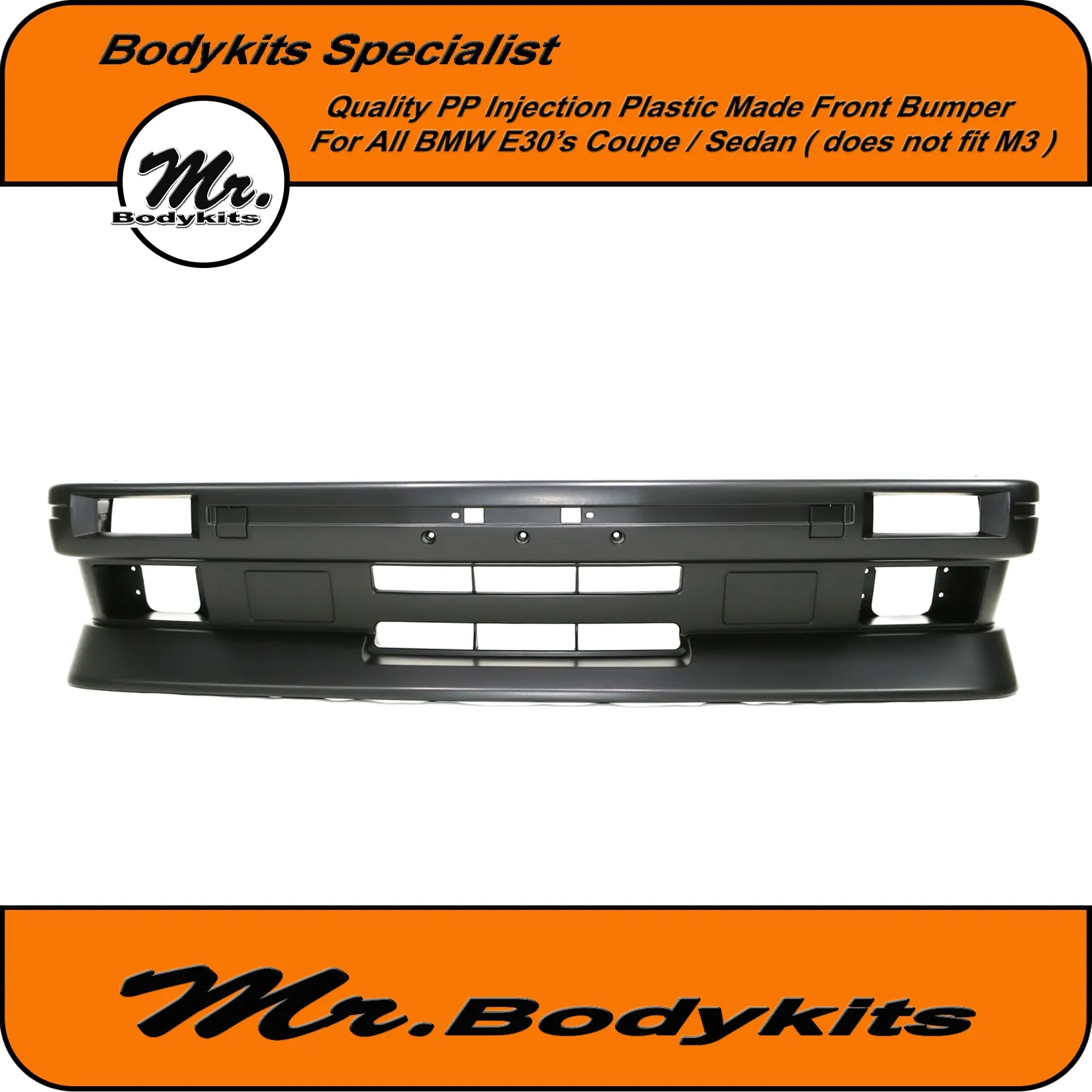 Plastic BMW E30 M3 Style Front Bumper Spoiler For Coupe Sedan Convertible by Mr Bodykits