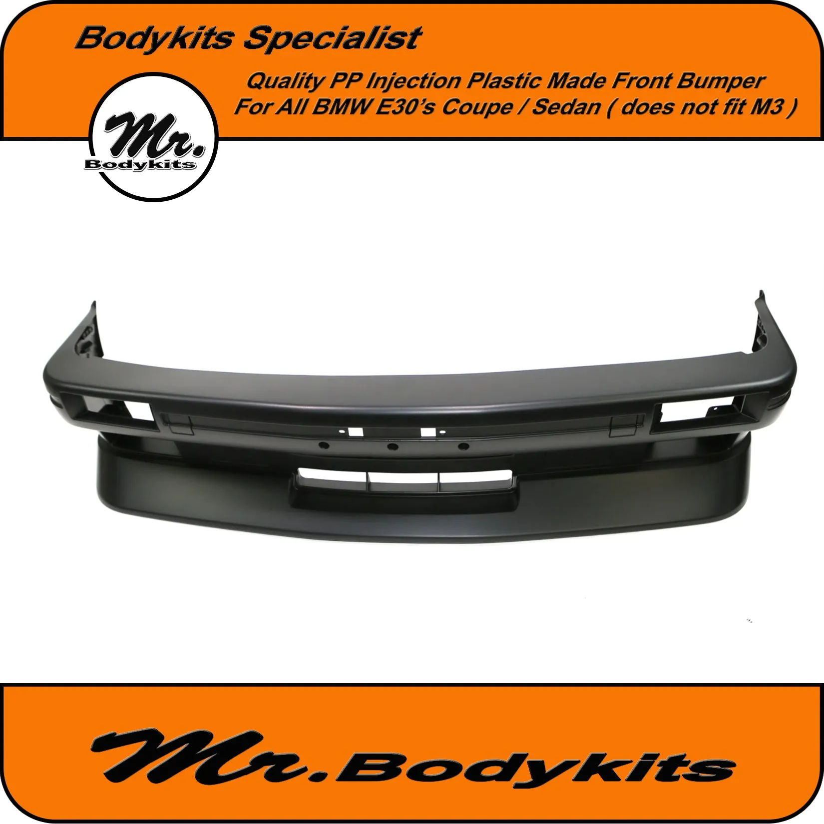 Plastic BMW E30 M3 Style Front Bumper Spoiler For Coupe Sedan Convertible by Mr Bodykits